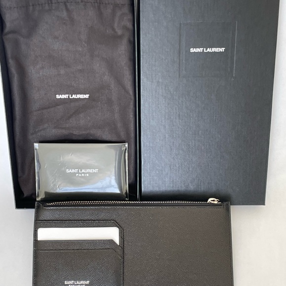 Saint laurent Pebble Grain Leather Zip Wallet - Picture 9 of 11